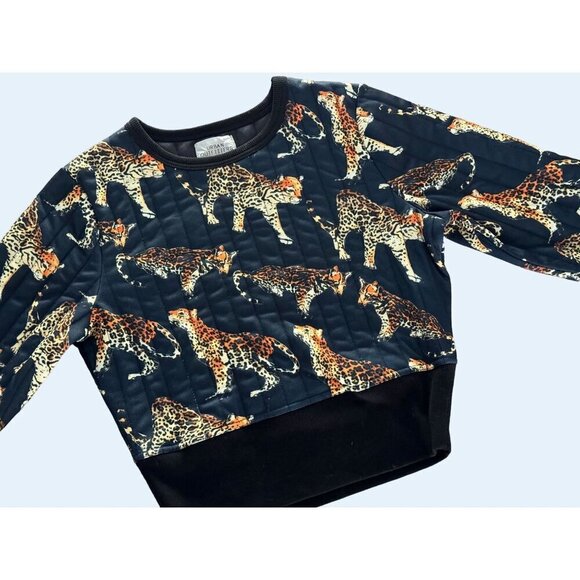 URBAN OUTFITTERS Quilted Crew Neck Cropped Sweatshirt Size M - Picture 3 of 8